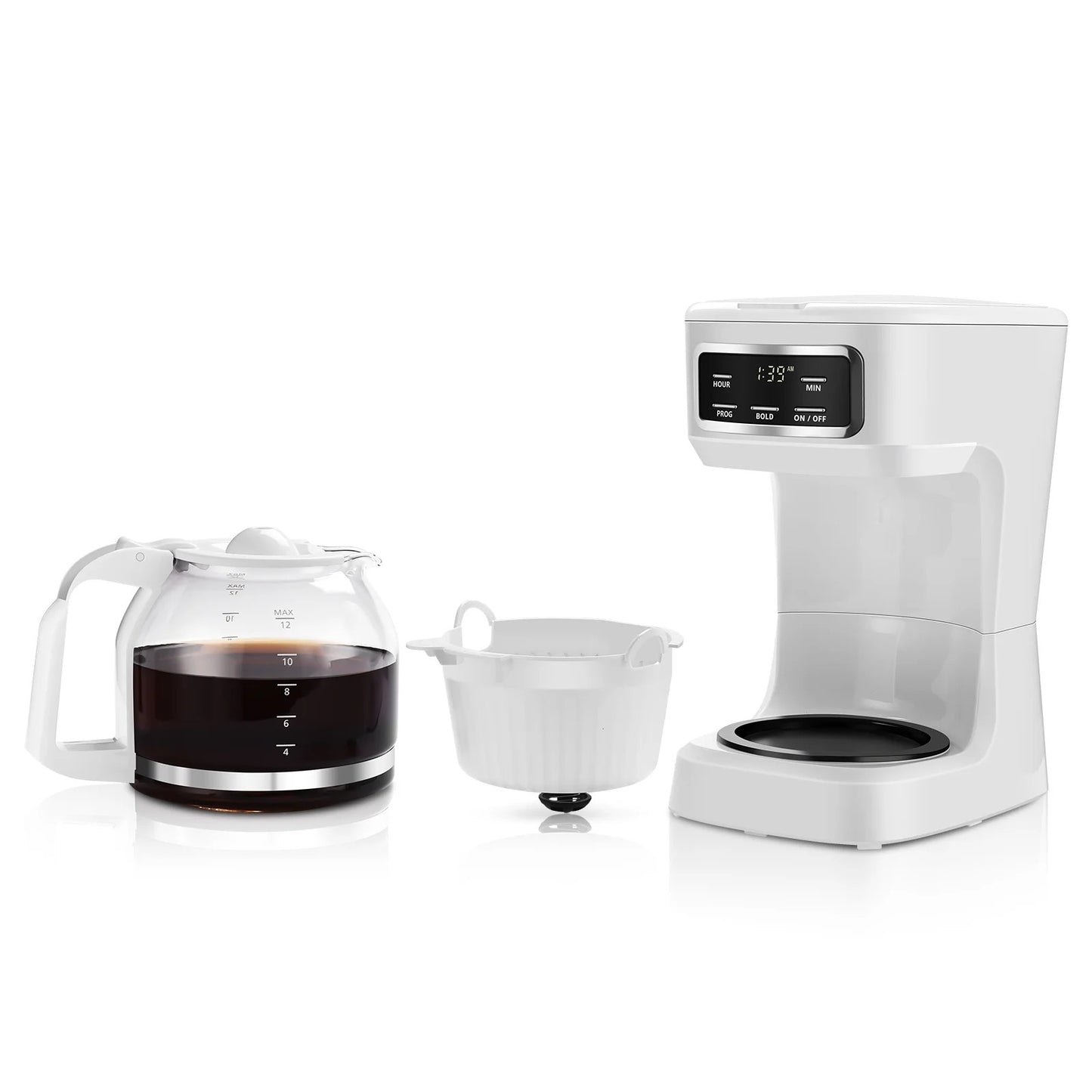 CAFETERA PROGRAMABLE BLANCA 12 TAZAS MAINSTAYS