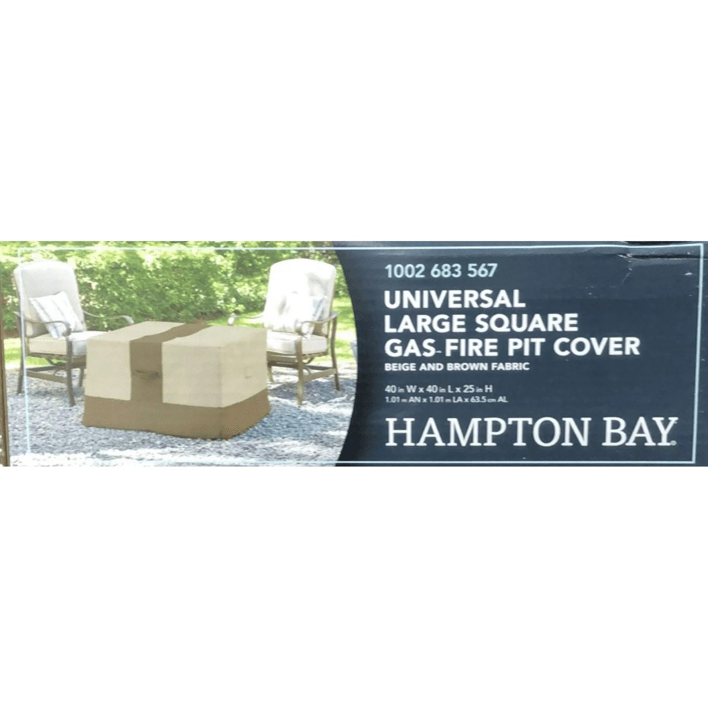 LARGE SQUARE GAS FIREPIT COVER HAMPTON BAY