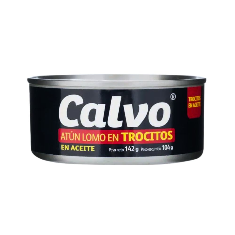 ATUN LOMO TROCITOS EN ACEITE 142 GR CALVO