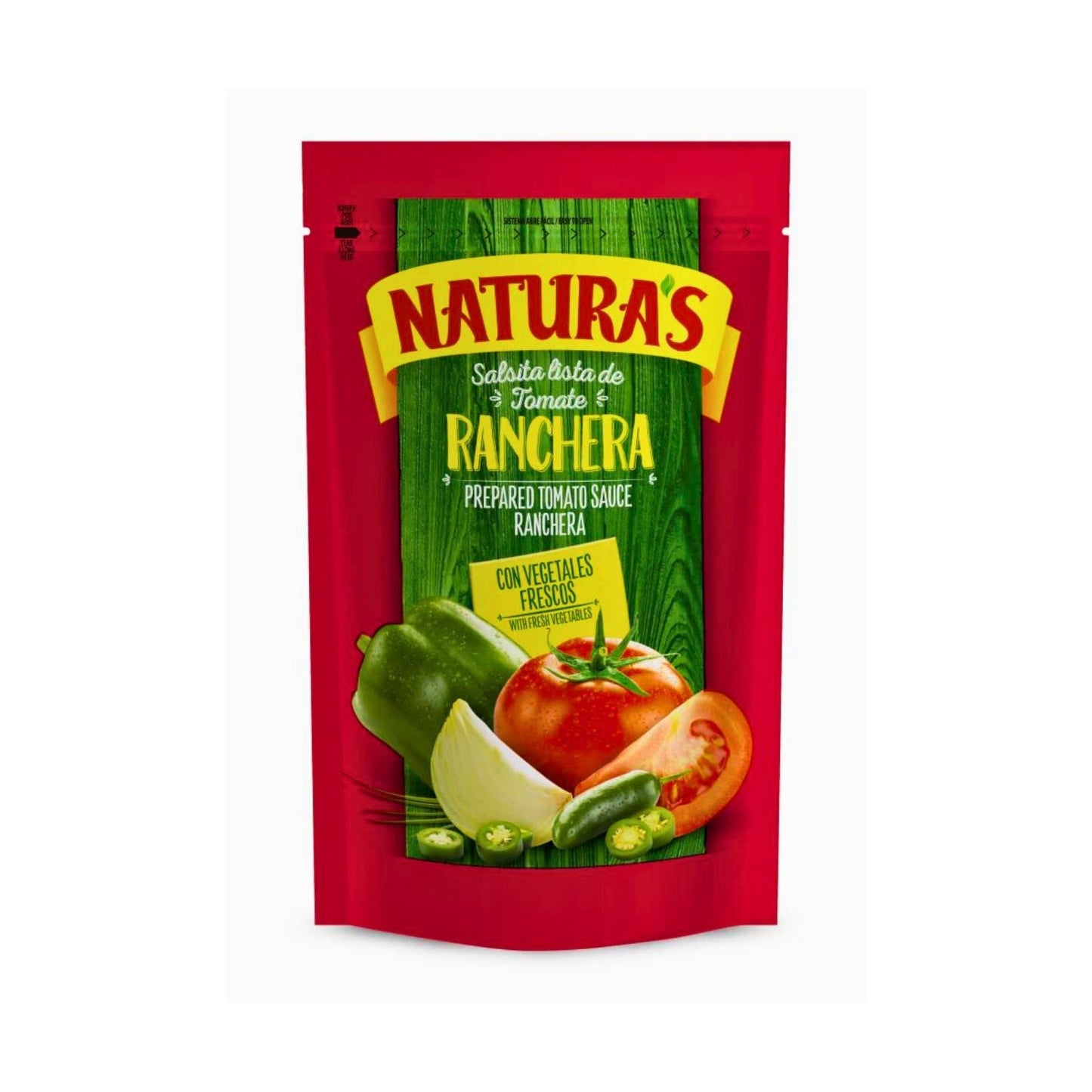 SALSA TOMATE ESTILO RANCHERA CON VEGETALES FRESCOS 90 GR NATURA'S