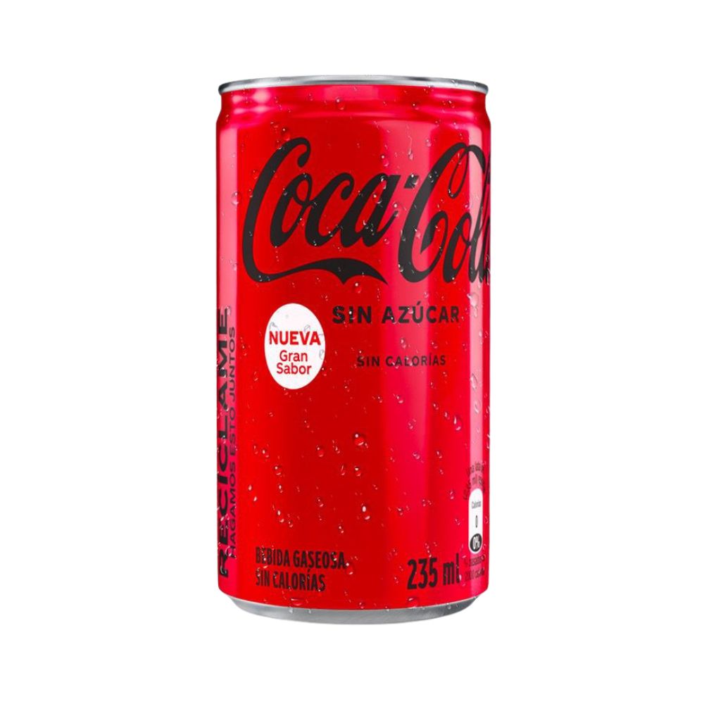 SODA MINI LATA COCA COLA SIN AZUCAR 237 ML COCA COLA