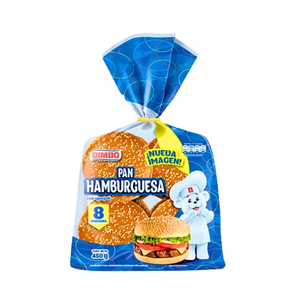 PAN HAMBURGUESA CON AJONJOLI 450 GR BIMBO
