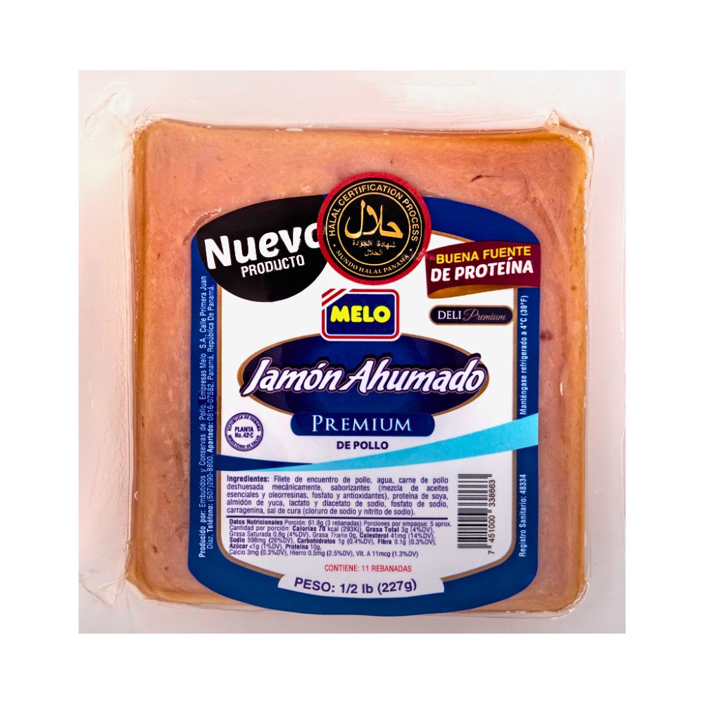 JAMON AHUMADO PREMIUM REBANADO 227 GR MELO