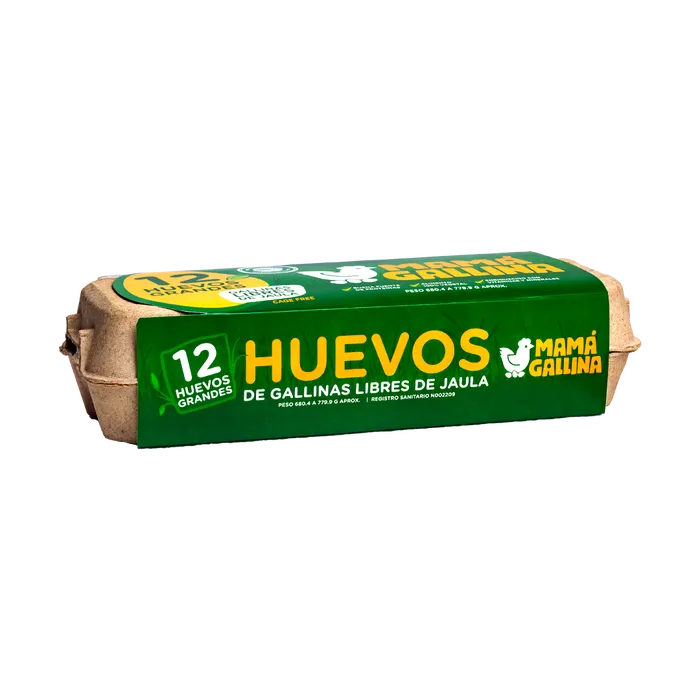 HUEVOS GRANDES GALLINAS LIBRES D/JAULA 12 UND - MAMA GALLINA