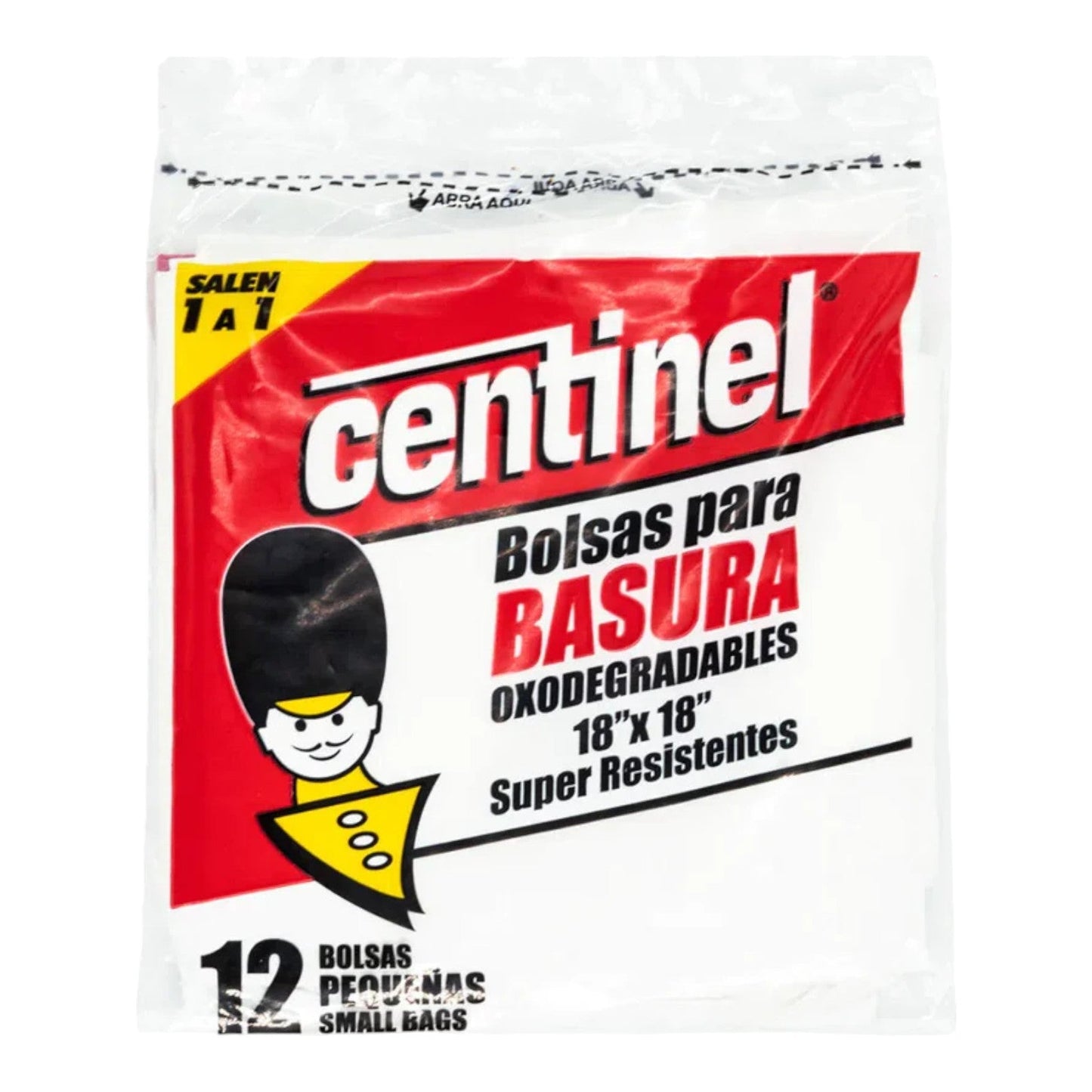 BOLSA PARA BASURA SUPER RESISTENTE 12 UN 18" X 18" CENTINEL