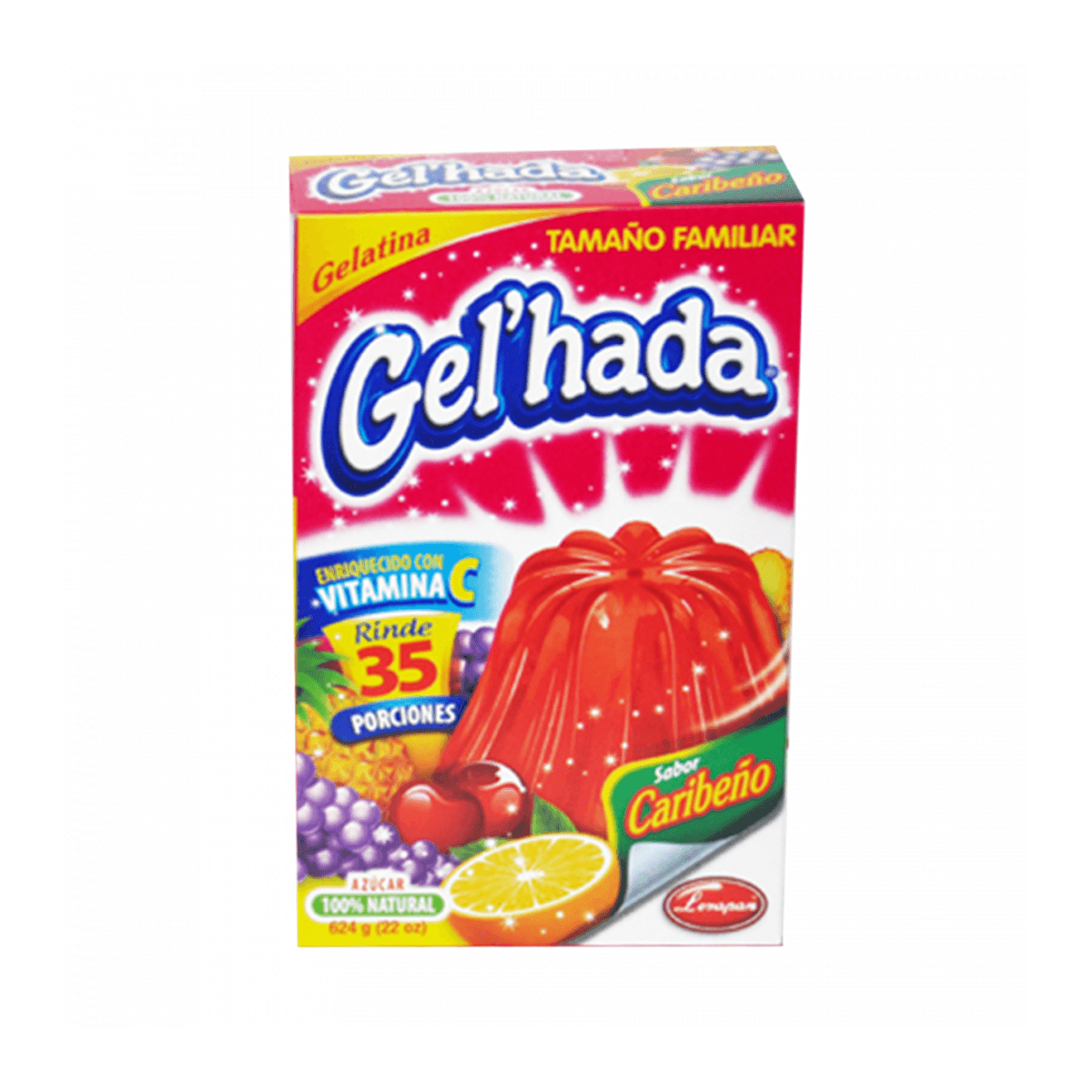 GELATINA SABOR CARIBENO 22 OZ - GEL'HADA