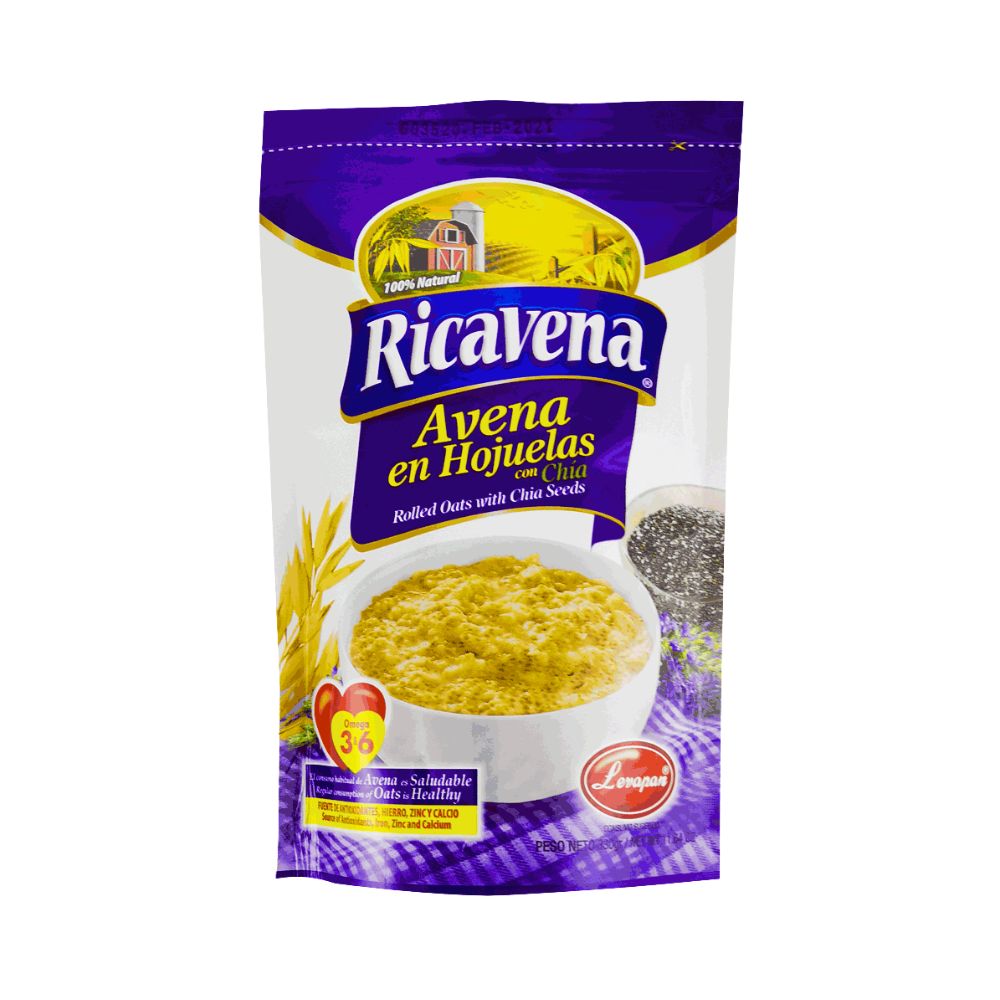 AVENA EN HOJUELA CON CHIA 330GR RICAVENA