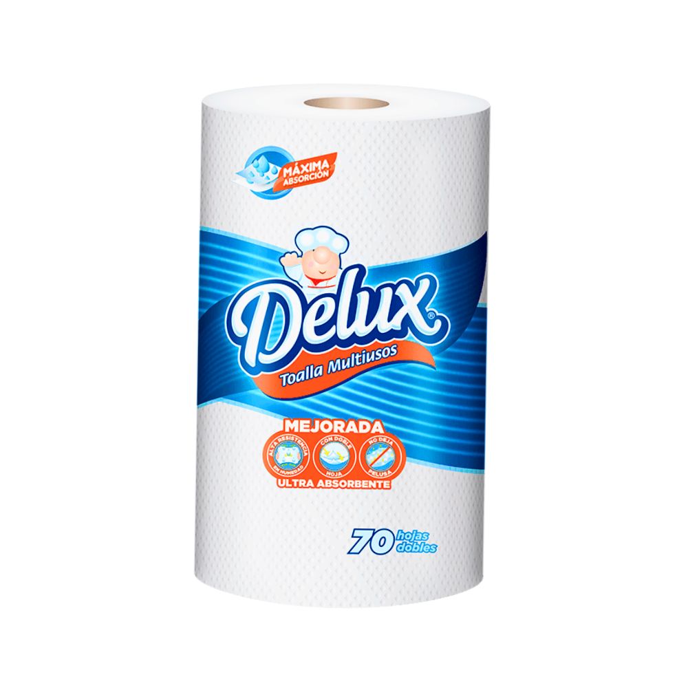 PAPEL TOALLA BLANCO DOBLE HOJA 1 UN DELUX