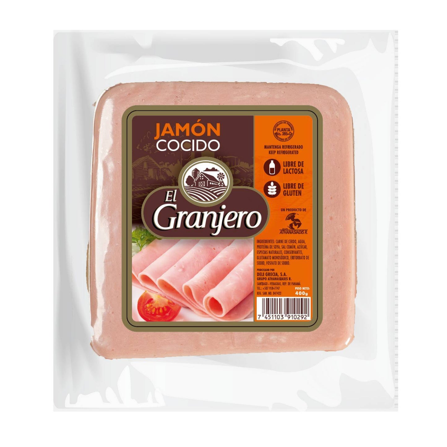 JAMON COCIDO 400 GR EL GRANJERO
