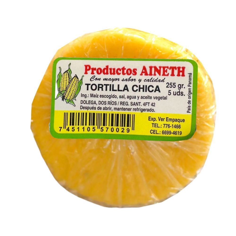TORTILLA CHICA DE MAIZ 255 GR 5 UN AINETH
