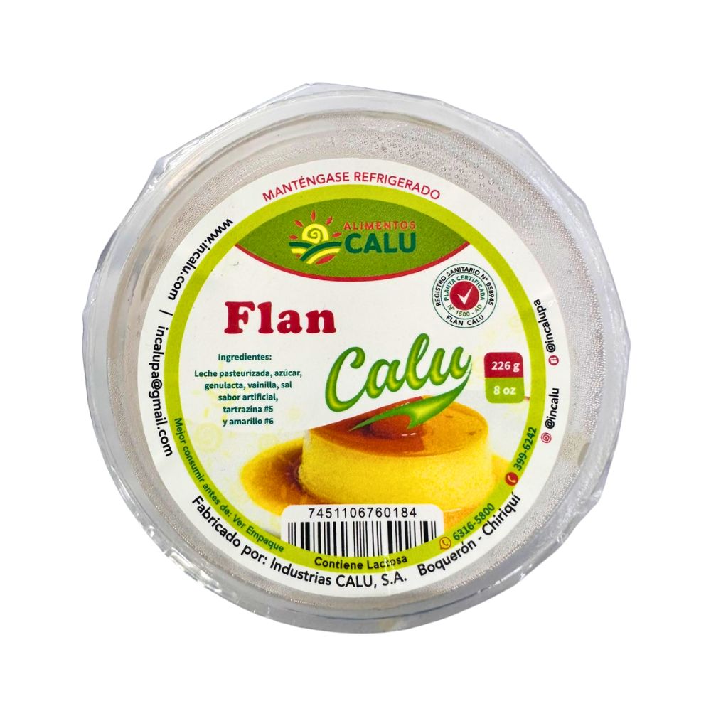 FLAN DE VAINILLA 8 OZ ALIMENTOS CALU