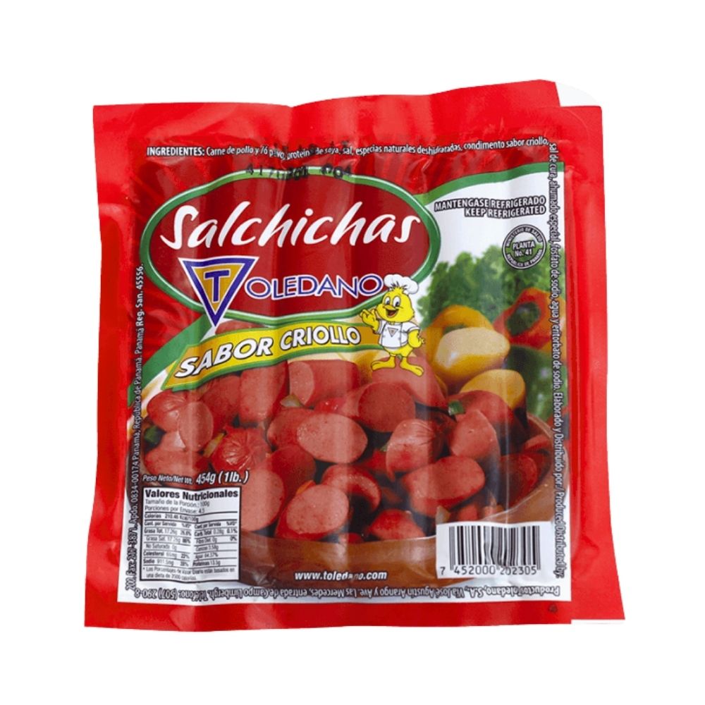 SALCHICHA SABOR CRIOLLO 454 GR TOLEDANO