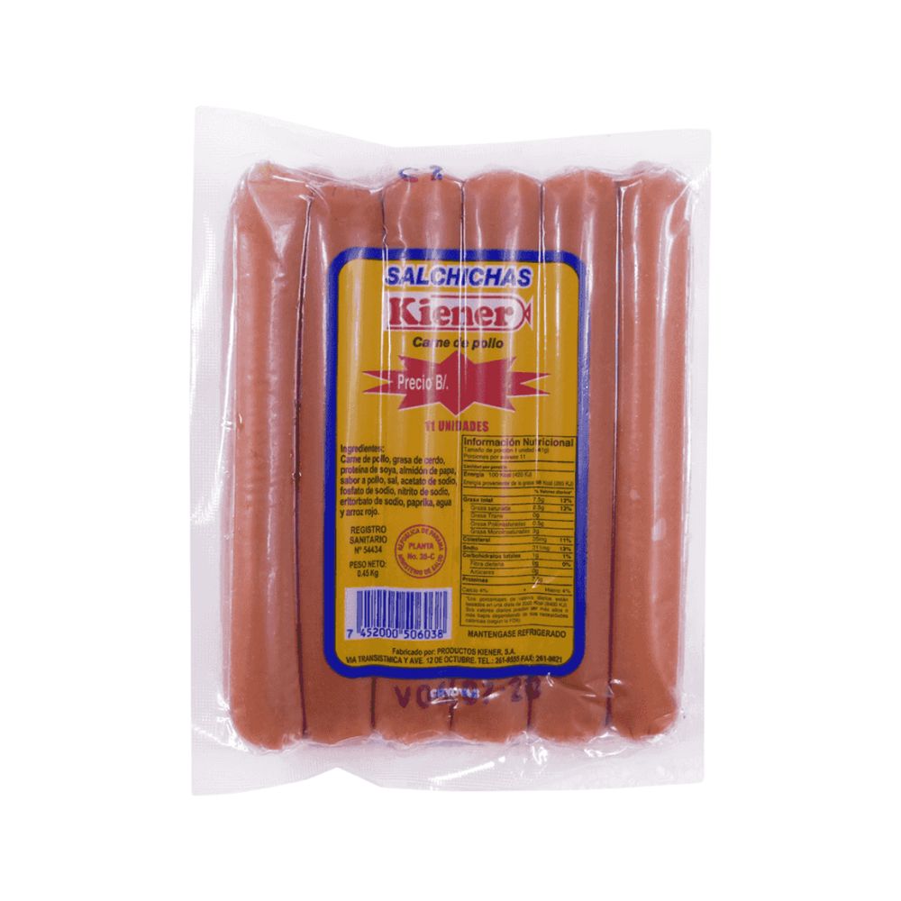 SALCHICHA DE POLLO 400 GR KIENER