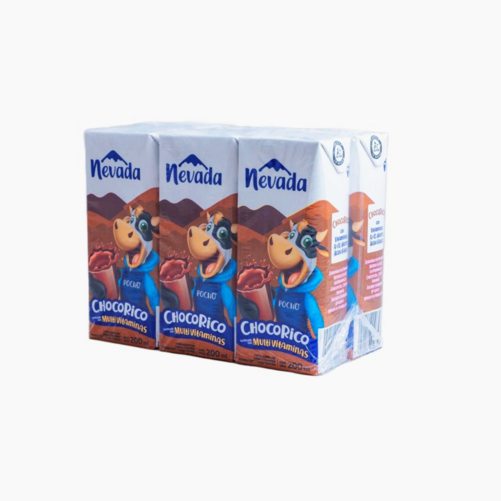 6PK LECHE CHOCORICO 200 ML NEVADA