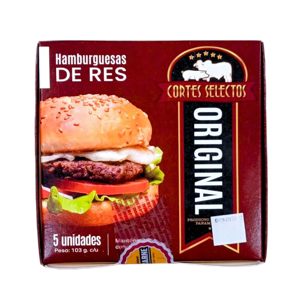 CARNE RES HAMBURGUESA ORIGINAL 103 GR CORTES SELECTOS