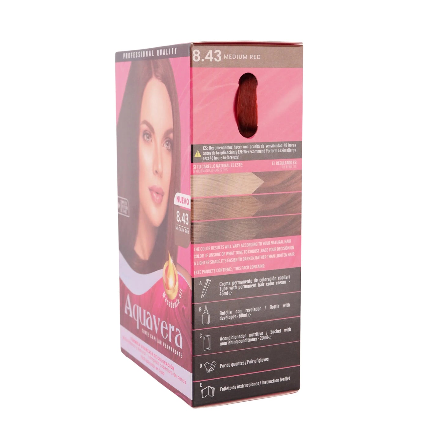 TINTE CAPILAR PERM. 8.43 MEDIUM RED AQUAVERA