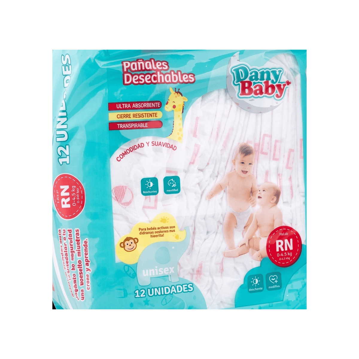 PANAL DESECHABLE RECIEN NACIDO 12UN DANYBABY