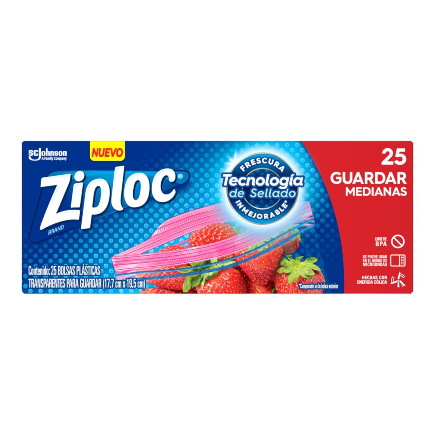BOLSAS MULTIUSOS MEDIANAS ZIPLOC 25 UN ZIPLOC