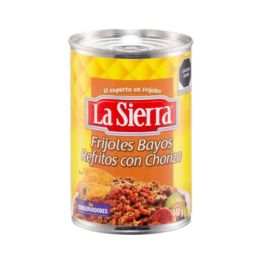 FRIJOLES REFRITOS BAYOS CHORIZO 440GR LA SIERRA