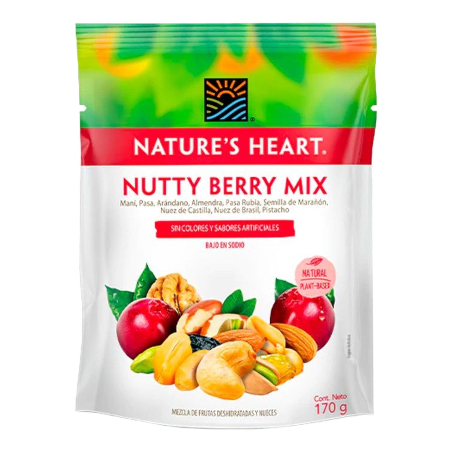 FRUTA DESHIDRATDA NUTTY BERRY 170 GR NATURE'S HEART