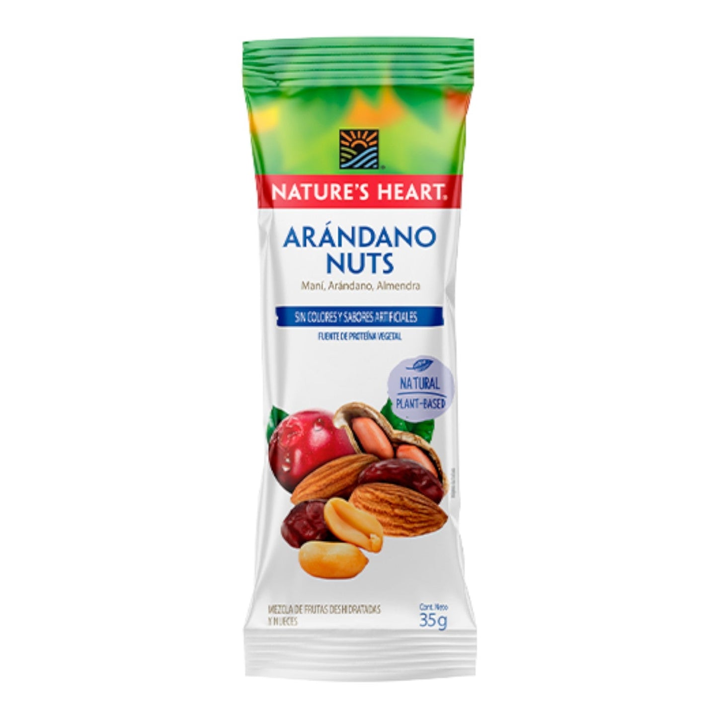 FRUTA DESHIDRATADA ARANDANO NUEZ 35 GR NATURE'S HEART