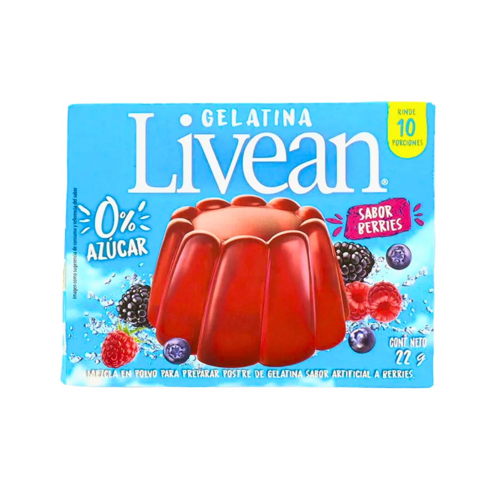 GELATINA BERRIES SIN AZUCAR 22 GR LIVEAN