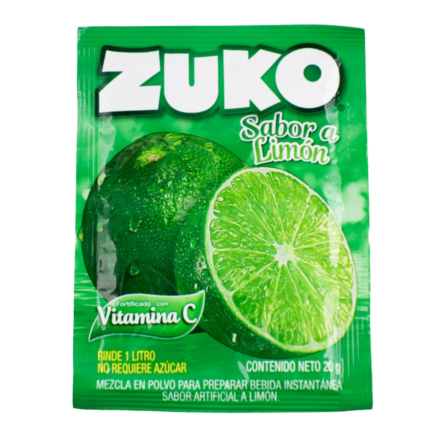 BEBIDA INSTANTANEA EN POLVO SABOR LIMON 20 GR ZUKO