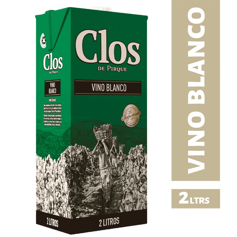 VINO BLANCO EMPAQUE TETRAPACK 2 LT CLOS DE PIRQUE