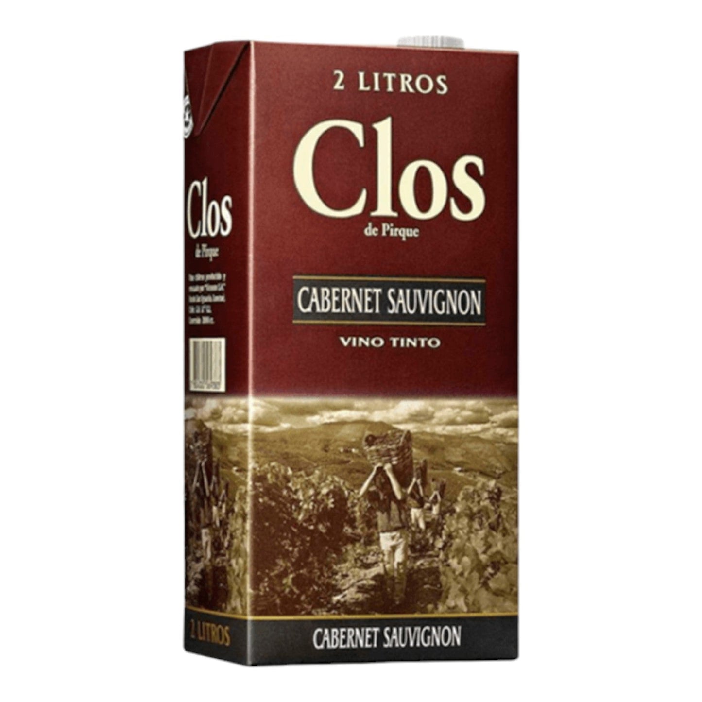 VINO TINTO CABERNET TETRA PACK 2 LT CLOS DE PIRQUE
