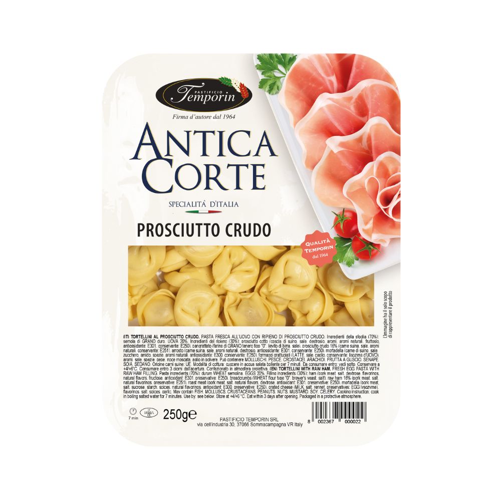 TORTELLINI PROSCIUTTO CRUD. 250GR PASTIFICIO TEMPORIN