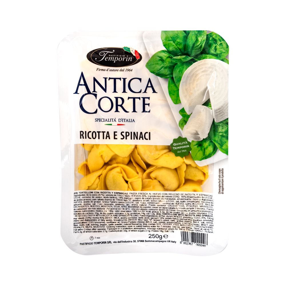 TORTELLONI RICOTTA ESPINACA 250 GR PASTIFICIO TEMPORIN