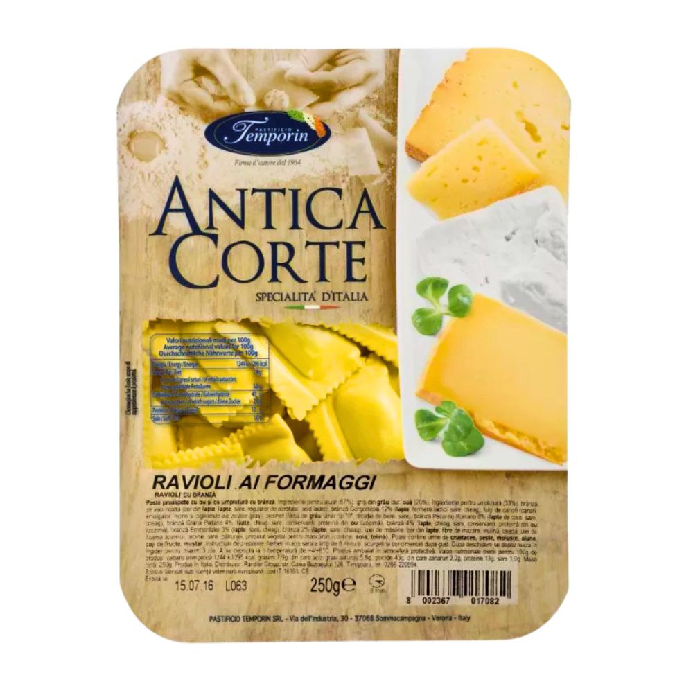 RAVIOLI FORMAGGI 250 GR PASTIFICIO TEMPORIN