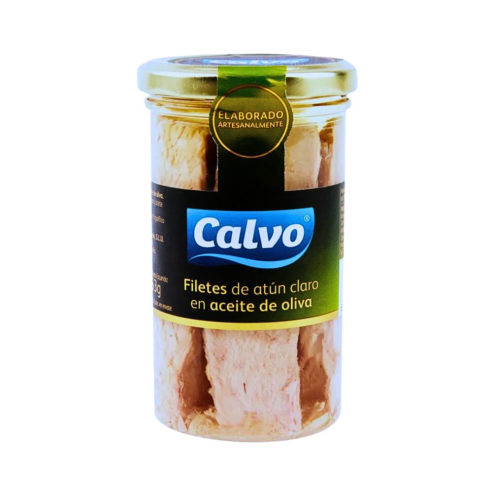 FILETES ATUN CLARO EN ACEITE DE OLIVA 250 GR CALVO