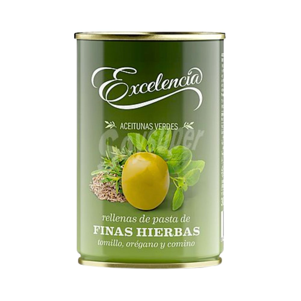 ACEITUNA VERDES RELLENAS DE HIERBAS 300GR EXCELENCIA