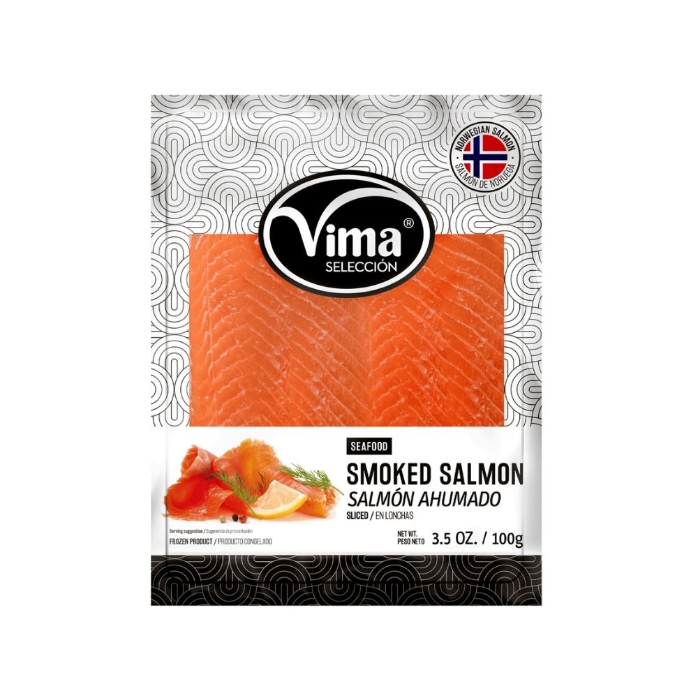 SALMON AHUMADO PRECORTADO 100 GR VIMA FOODS