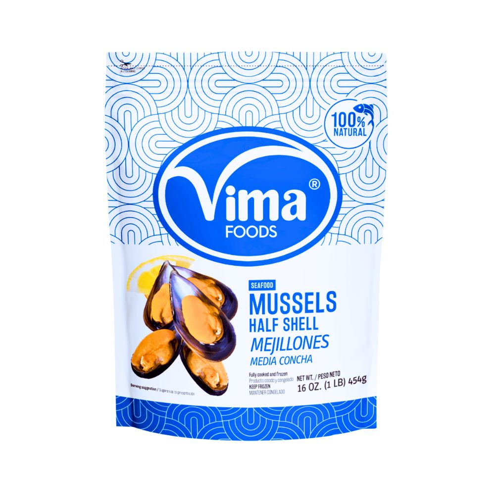 MEJILLONES MEDIA CONCHA 1 LB VIMA FOODS