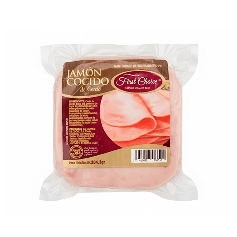JAMON COCIDO CERDO 204.3 GR FIRST CHOICE