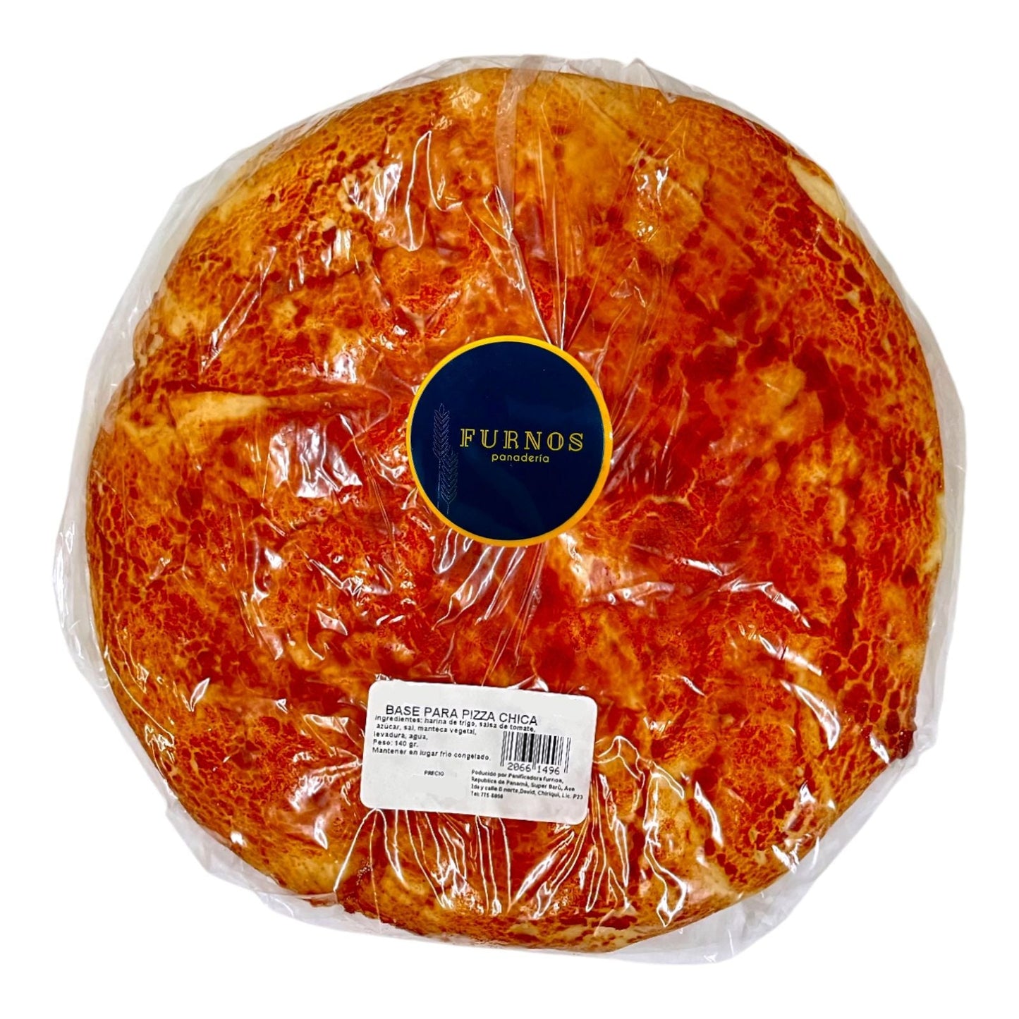 MASA BASE PEQUENA EMPACADA CON SALSA PARA PIZZA POR UN FURNOS