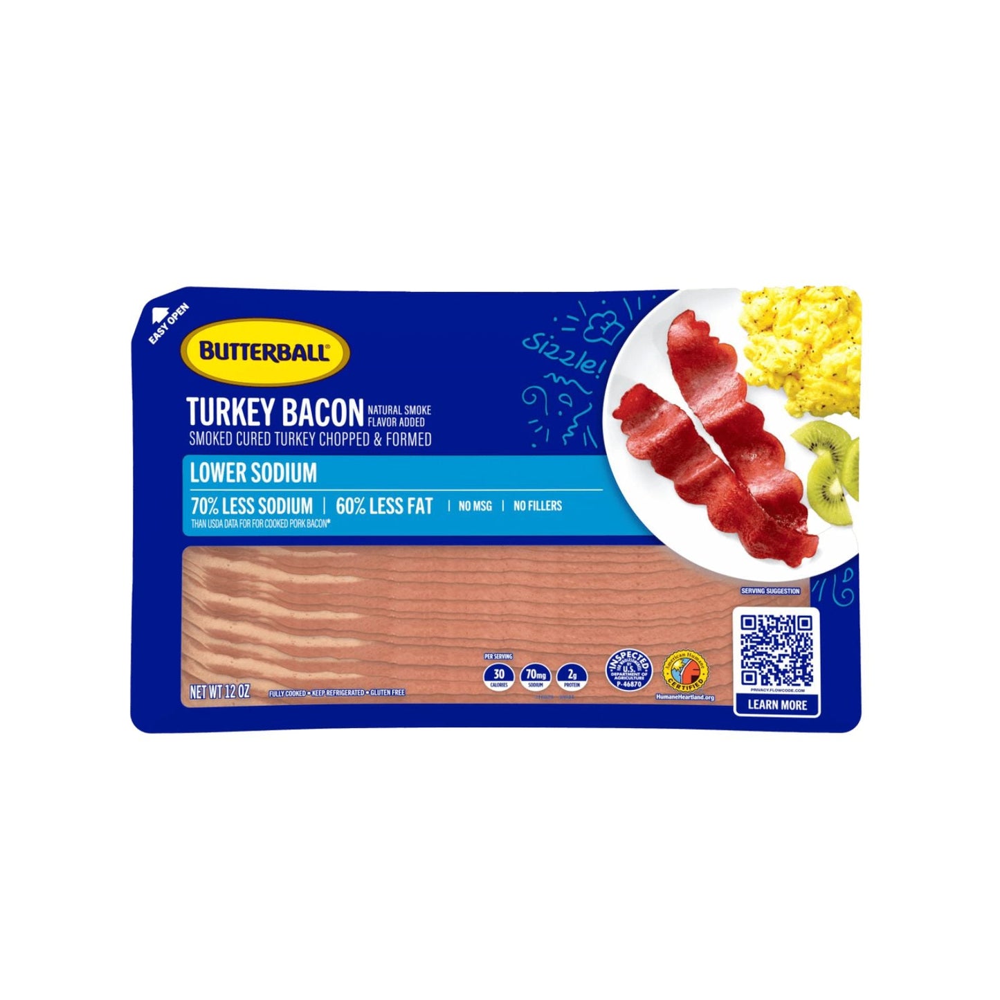 BACON DE PAVO BAJO EN SODIO 6 OZ BUTTERBALL