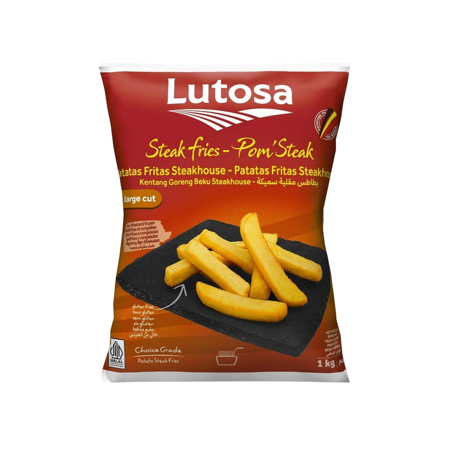 PATATAS STEAK FRIES 1 KG LUTOSA