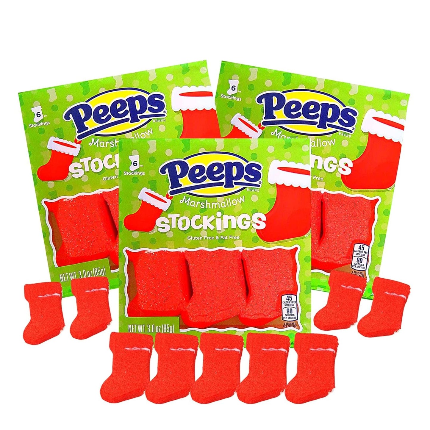 MARSHMALLOW STOCKINGS GLUTEN & FAT FREE 3OZ PEEPS