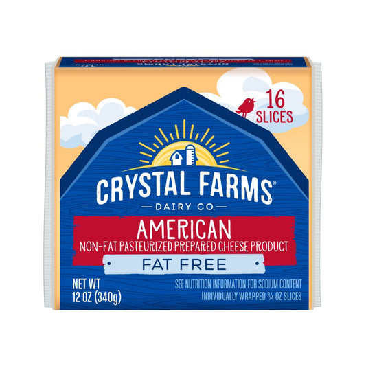 QUESO AMERICANO FAT FREE 16 SLICES 12 OZ CRYSTAL FARMS