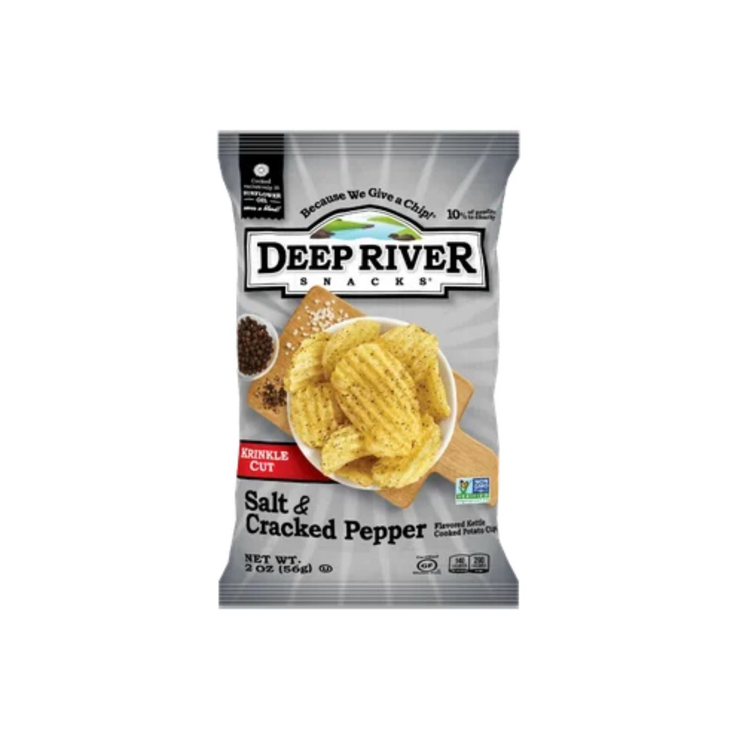 SNACK SALT & CRACKED PEPPER POTATO CHIP 56 GR DEEP RIVER SNACKS