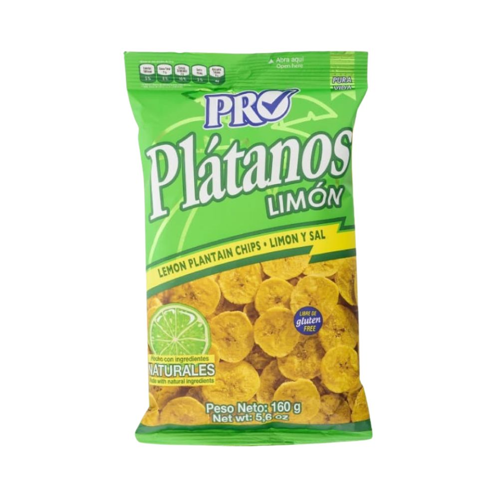 PLATANOS VERDE SABOR LIMON 140 GR PRO