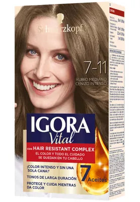TINTE CABELLO #7-11 RUBIO MEDIO CENIZO IGORA VITAL