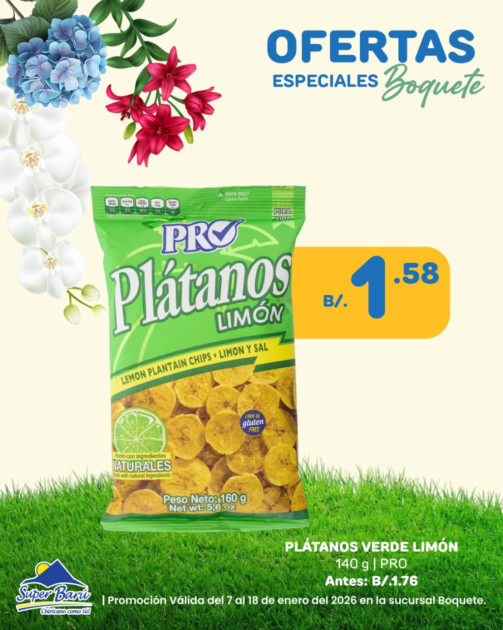 PLATANOS VERDE SABOR LIMON 140 GR PRO