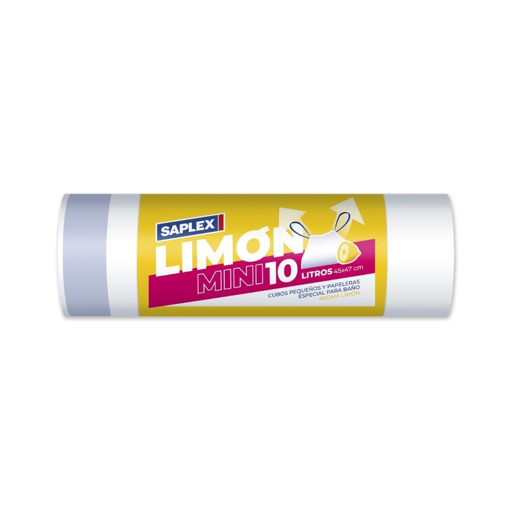 BOLSAS DE BASURA MINI BLANCAS CON AROMA A LIMON 10 LT / 20 UN SAPLEX