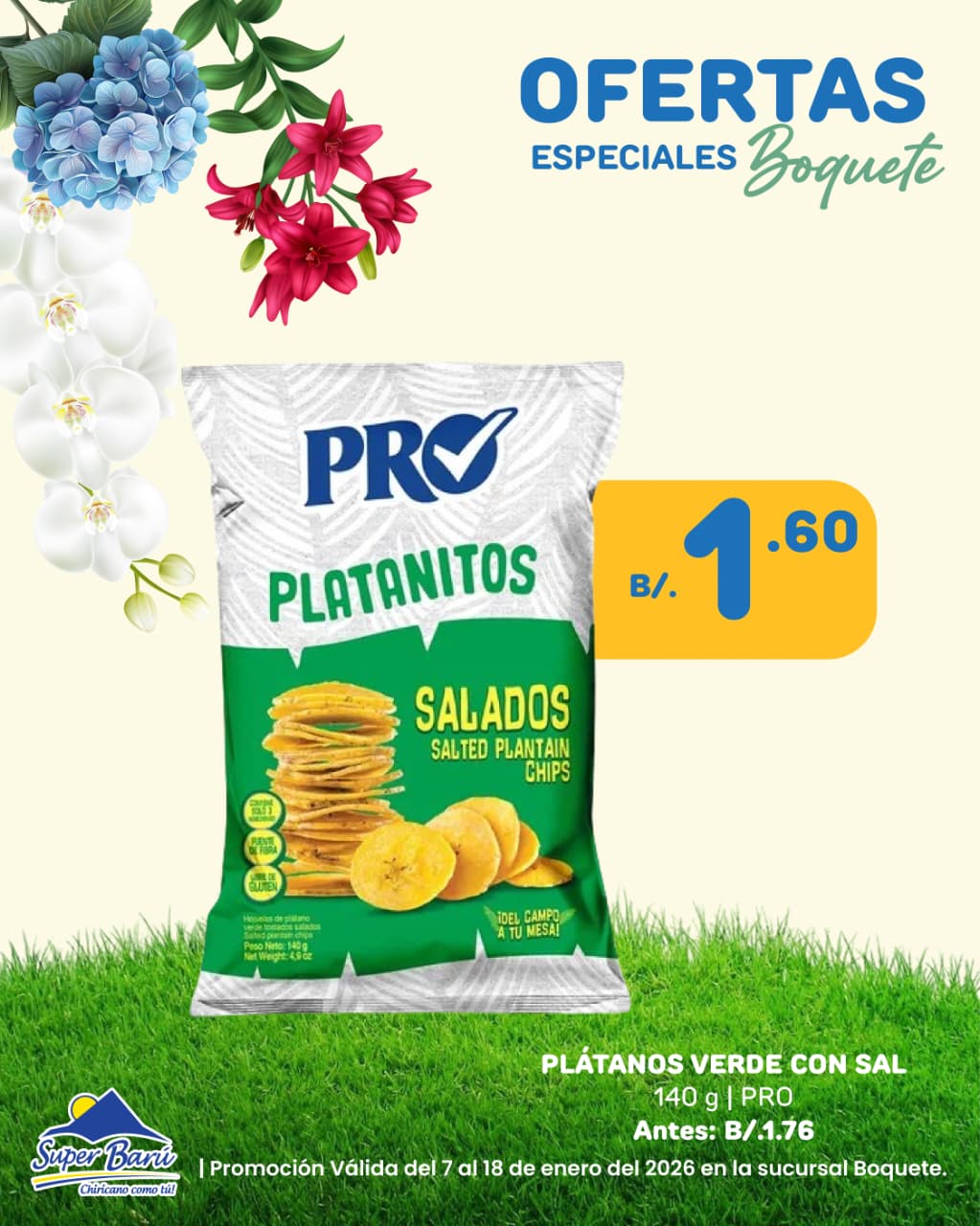 PLATANITOS VERDES CON SAL 140 GR PRO