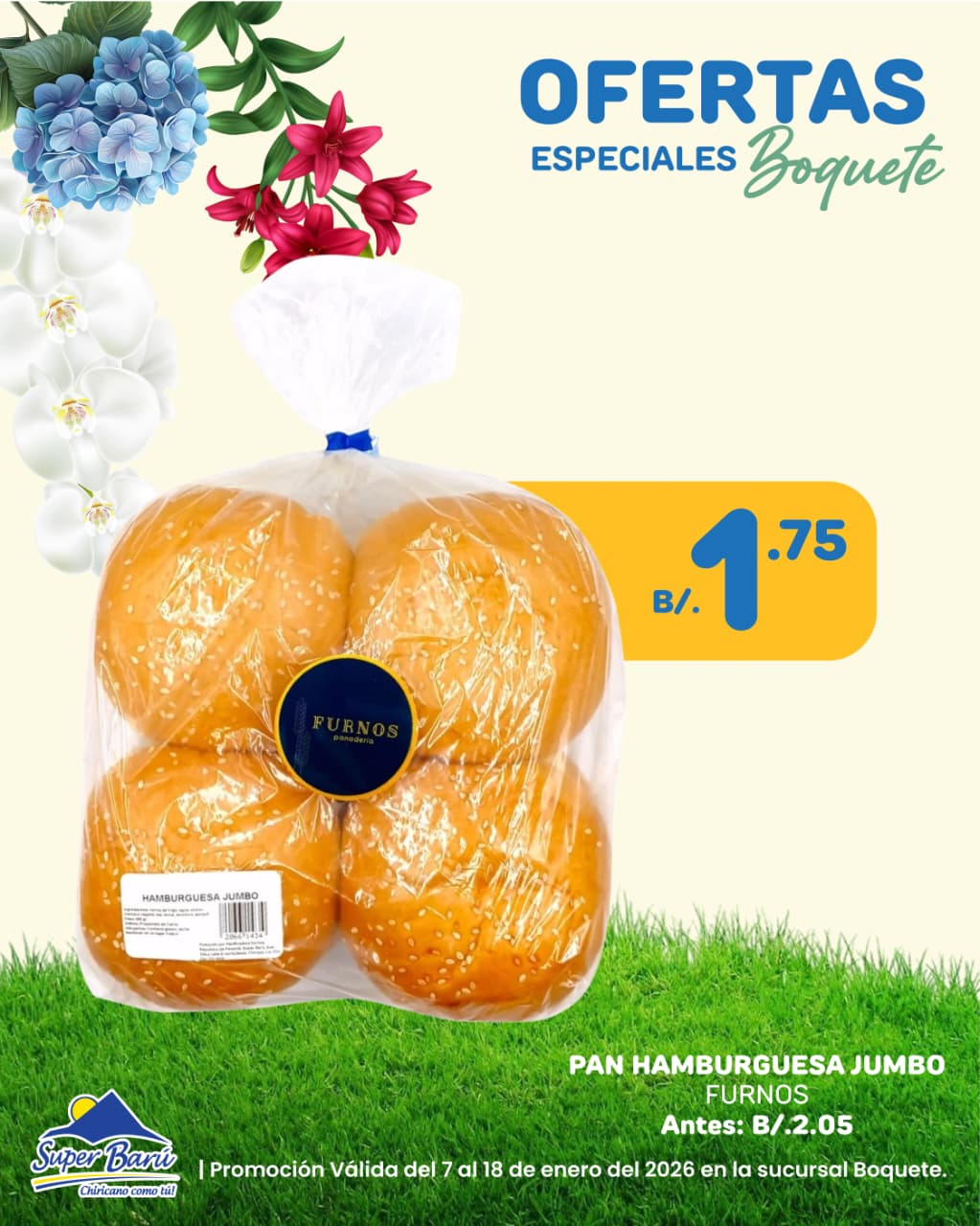 PAN HAMBURGUESA JUMBO EMPACADO 8 UNI FURNOS