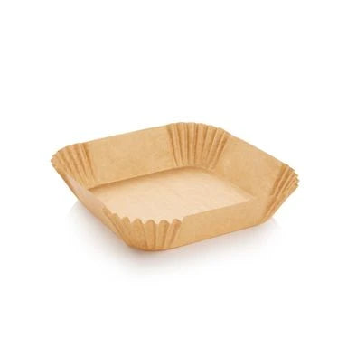 AIR FRYER PAPER LINERS CUADRADO CHOCOLATE 50 PIECAS 16 cm